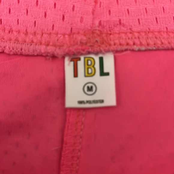 Pink athletic shorts, with black writing on back saying “Jamaica”, Womens Medium - Picture 2 of 3